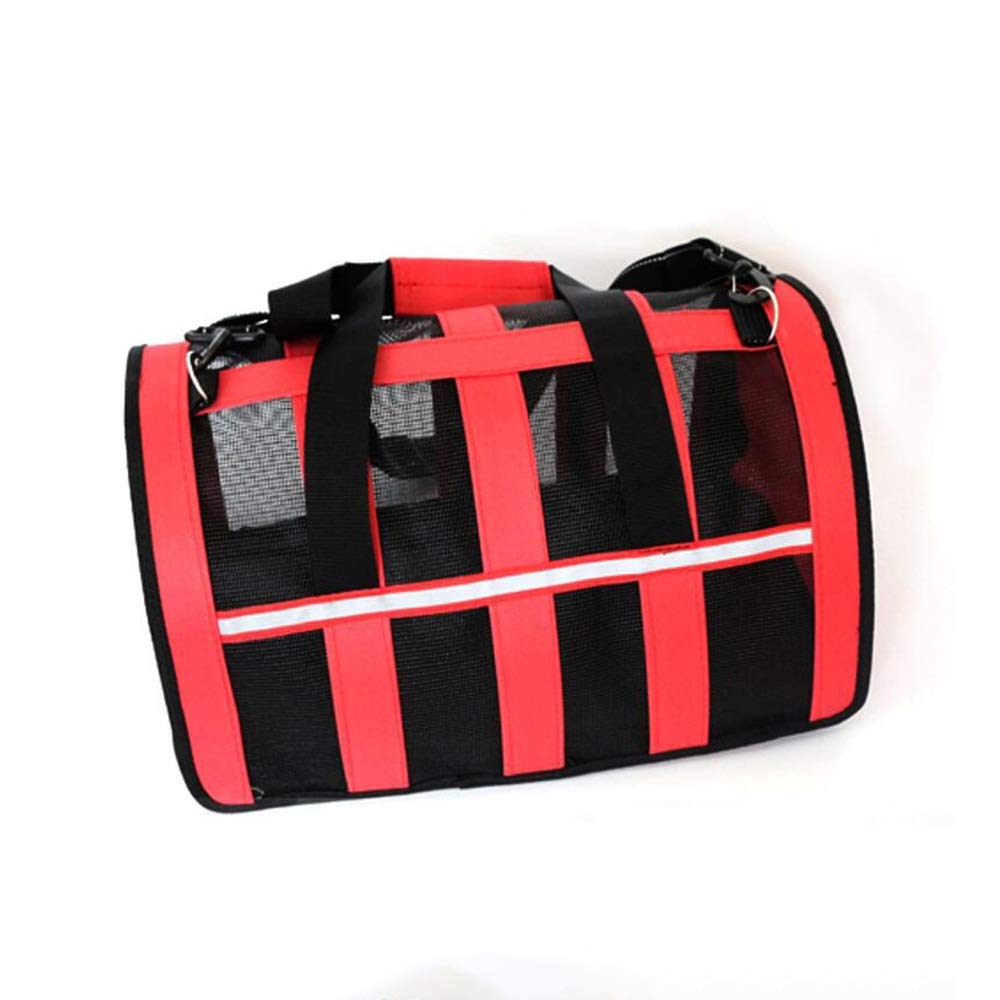 Sac pour chien en tissu Oxford rouge avec grille pour transport petit chien