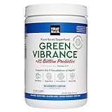 Vibrant Health, Green Vibrance, Superfoods Powder with 70+ Plant-Based Whole Foods & 25 Billion Probiotics Per Serving, Blueberry Lemon, 25 Servings
