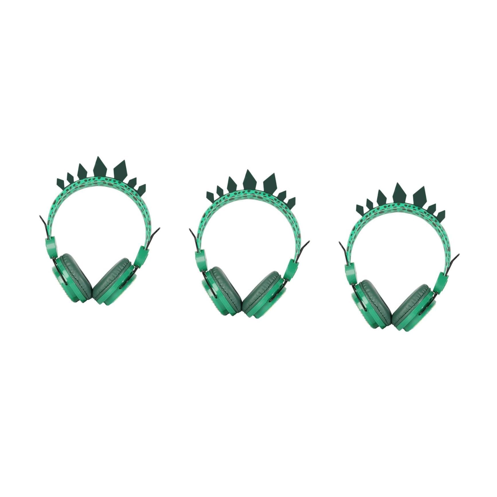 HEMOTON 3 Cuffie Auricolari Per Ragazzi Con Microfono Design A Forma Di Dinosauro Con Strass Per La Scuola