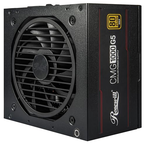 Image of Rosewill CMG5 1000W, ATX 3.0 & 3.1 Compatible, 80+ Gold Full Modular Power Supply, PCIe 5.0 600W 12V-2x6 Connector, 100% Japanese Electrolytic Capacitor, Eco Silent Mode, 120mm FDB Fans - CMG1000G5