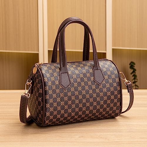 TAMUNI Borsa a Tracolla da Donna Boston(Colore caffè Stampato)