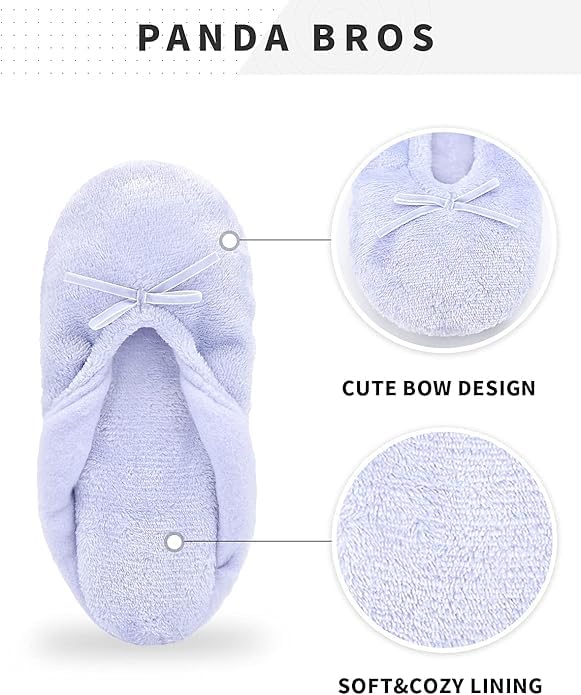 Image of Panda Bros Women's Ballerina Slipper Socks - One Pair Anti-Skid Comfy Warm Ballet Style House Slippers for Indoor Home, Winter, Wedding, and Birthday Gifts for Women