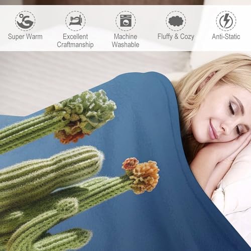 Manta de cactus acogedora contra el frío en el sofá 4