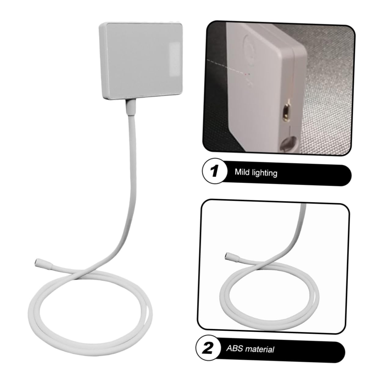 NUOBESTY 1set USB Charging Reading Lamp Creative Three-Color Light for Night Reading Eye-Caring Book Light for Bedroom Dorm and Study White