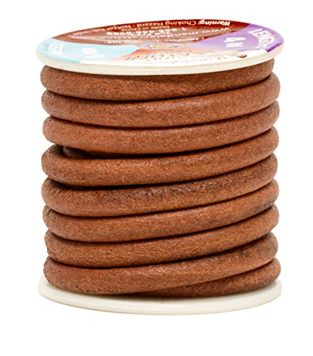 Mandala Crafts Round Cowhide Genuine Rust Leather Cord for Jewelry Making Kumihimo Leather Rope Spool - Rust Leather String Lace - 4.4 Yds 6mm Leather Cording
