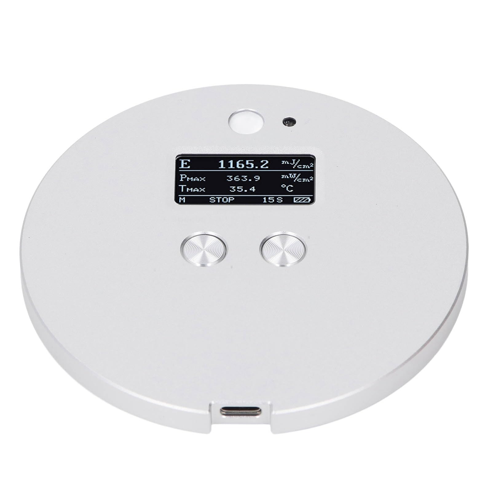 Cocoarm Misuratore di Energia UV, Tester dell'indice di Luce LED con Visualizzazione della Temperatura in Tempo Reale, Gamma 340 Nm-420 Nm per Applicazioni di Polimerizzazione e Rivestimento