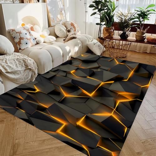 Xisnuient Alfombra Decorativa 3D Neon Visual Line, Carpet Gaming Moderna para Dormitorios De Adolescentes Y Niños, Alfombra Grande para Salones-dormitorios, Dormitorios De Niños (Color 2,160x230cm)