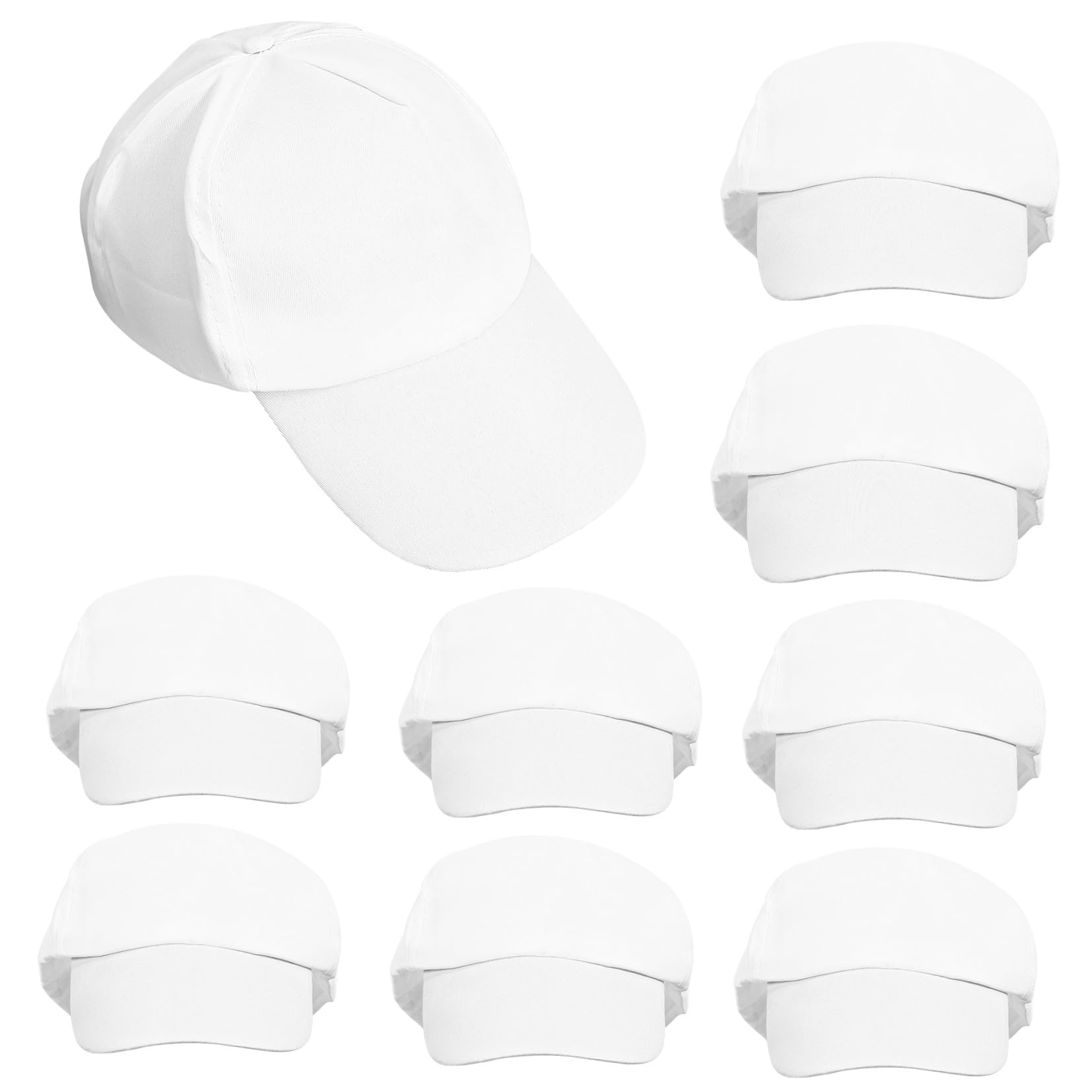 Toyvian 10 Pezzi di Cappellini da Baseball - Cappello Fai da Te per Bambini, Cappello Divertente per Graffiti da Asilo, Berretto Decorativo con Visiera, Forniture per Artigianato Fai da Te, Cinturino