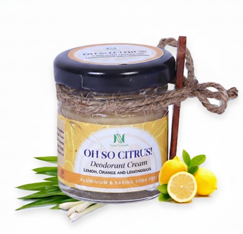 Image of Oh So Citrus Deodorant for Men & Women | Free from Aluminium and Baking Soda | Deo for Men, Deodorant Cream with Lemon, Orange and Lemongrass (30 g, Pack of 1)