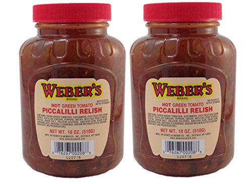 Weber's Hot Green Tomato Piccalilli Relish 16 oz. - 2 Unit Pack
