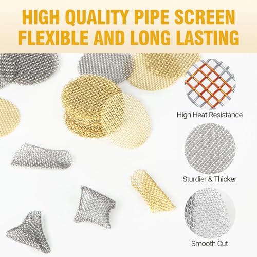 Pipe Screen, 1/2inch Metal Pipe Screen Filters, Stainless Steel Pipe Screens and Brass Mesh (100 pcs) - Image 3