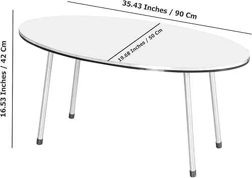 Miniatura 3 de Mesa de centro redonda de MDF de estilo moderno para sala de estar, mesa auxiliar redonda ovalada moderna, mesas de centro para sala de estar, mesa