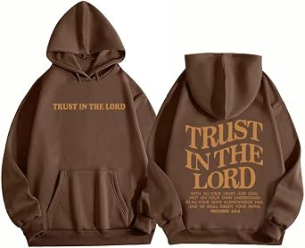 Trust in the Lord Christian Bible Verse Hoodie Jesus Saves Faith Sweatshirt Pullover Tops Harajuku Streetwear