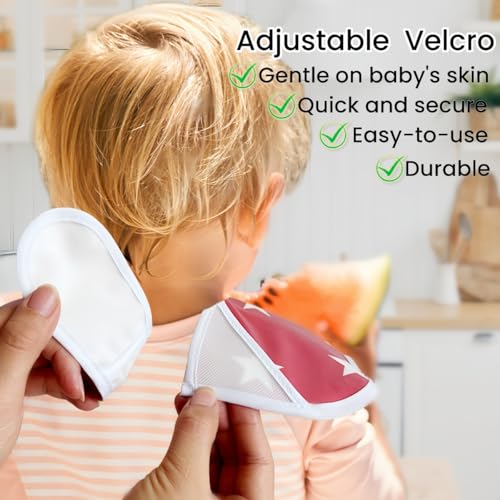 TSD Baby Bibs Waterproof Feeding Bibs 5pack Adjustable Mealtime Poctet Bib for Newborn Toddler Infant Easy Clean Durable Baby Essentials Shower Gift4