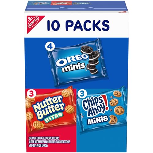 Nabisco Cookie Variety Pack, OREO Mini, Nutter Butter Bites, CHIPS AHOY! Mini, 10 Snack Packs