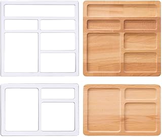 ORIGACH 2 Pcs Valet Tray Router Templates with 3 and 6 Pockets, Acrylic Tray Router Template for Woodworking, Clear Router Inlay Template for Wood