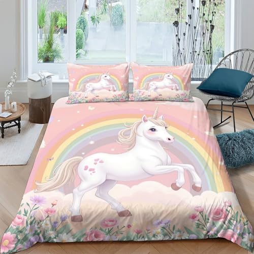 Housse de couette licorne ultra douce en microfibre hypoallergénique de qualité supérieure