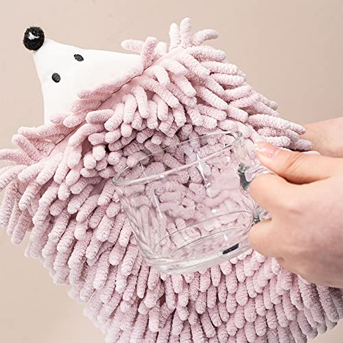 Gtonee 7Pcs Soft Chenille Hanging Hand Towels ,Quick Dry Hand Bath Towel, Cute Hedgehog Hand Towel, Bathroom Hand Towels With Hanging Loop, Absorbent Kitchen Hand Towels, Dustproof No Dandruff #TOP2