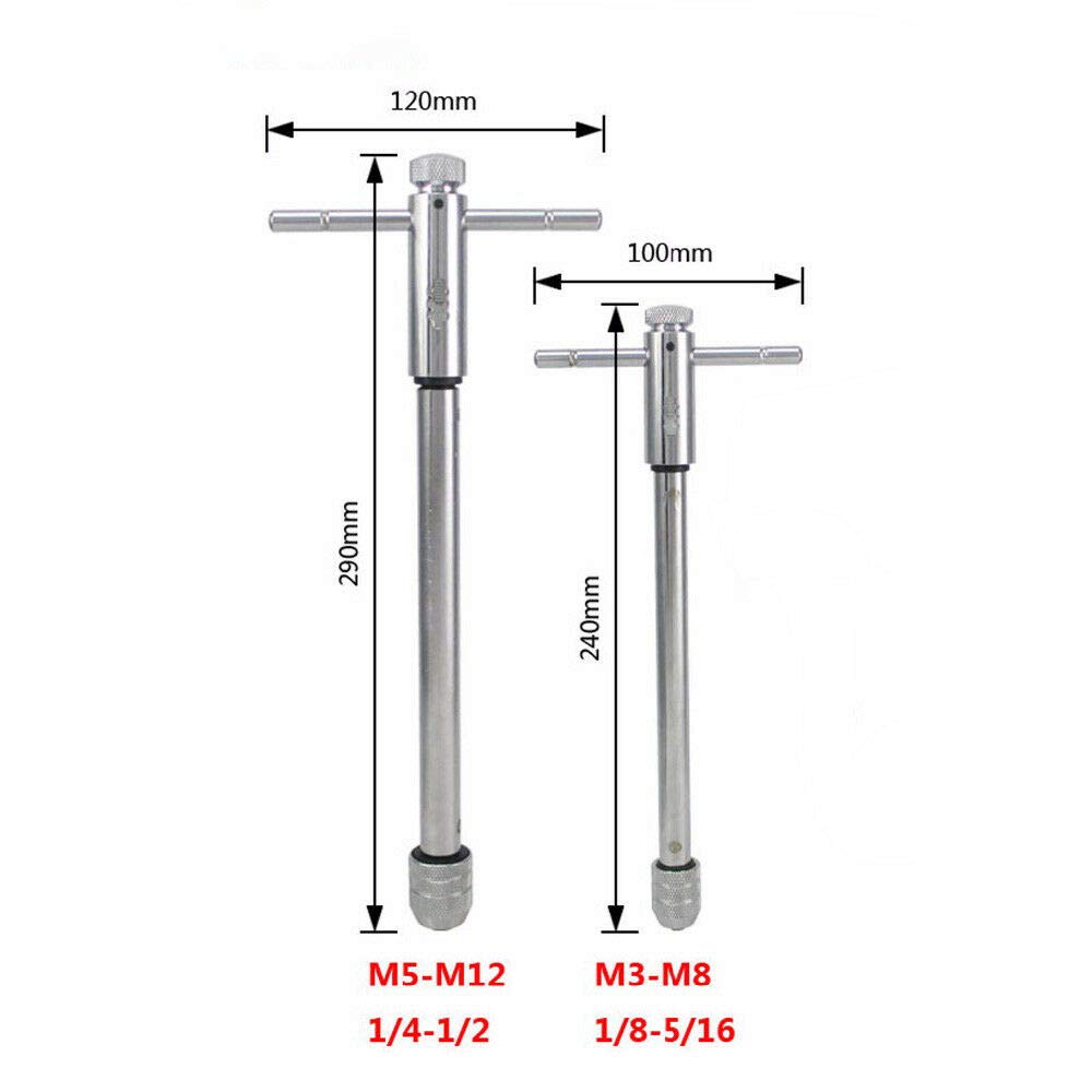 Giramaschi A Cricchetto BE-TOOL - Con Manico A T Per Spazi Stretti, Filettature M3-M8, Acciaio Cromato - Foto 11