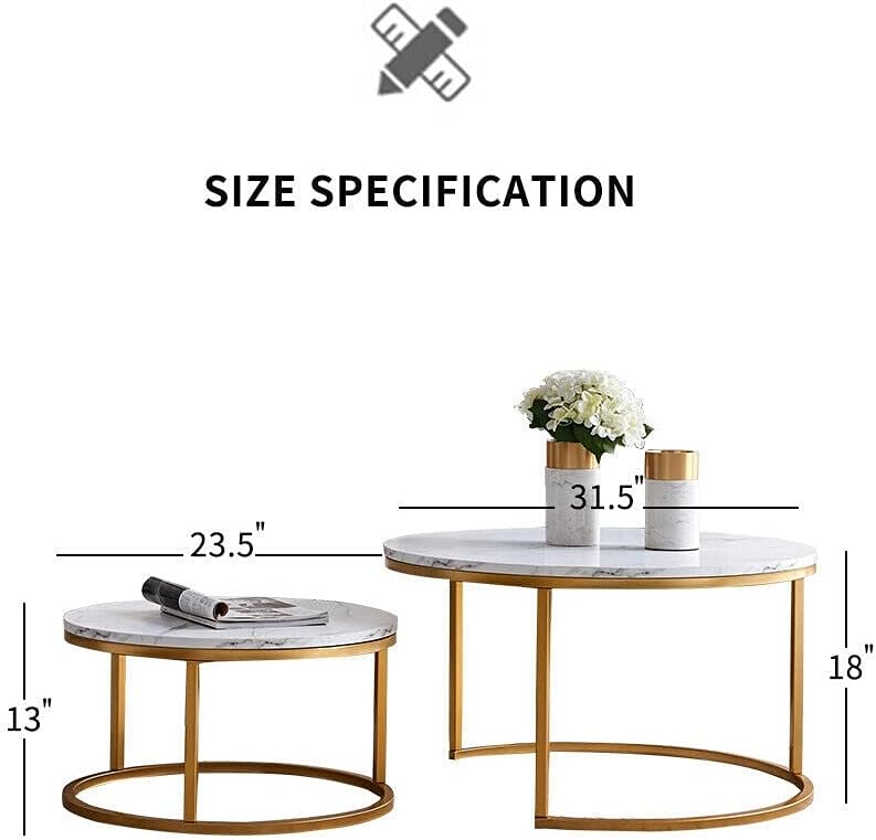 Modern Nesting Coffee Table Golden Sofa Side End Table Laptop Holder Stand Desk
