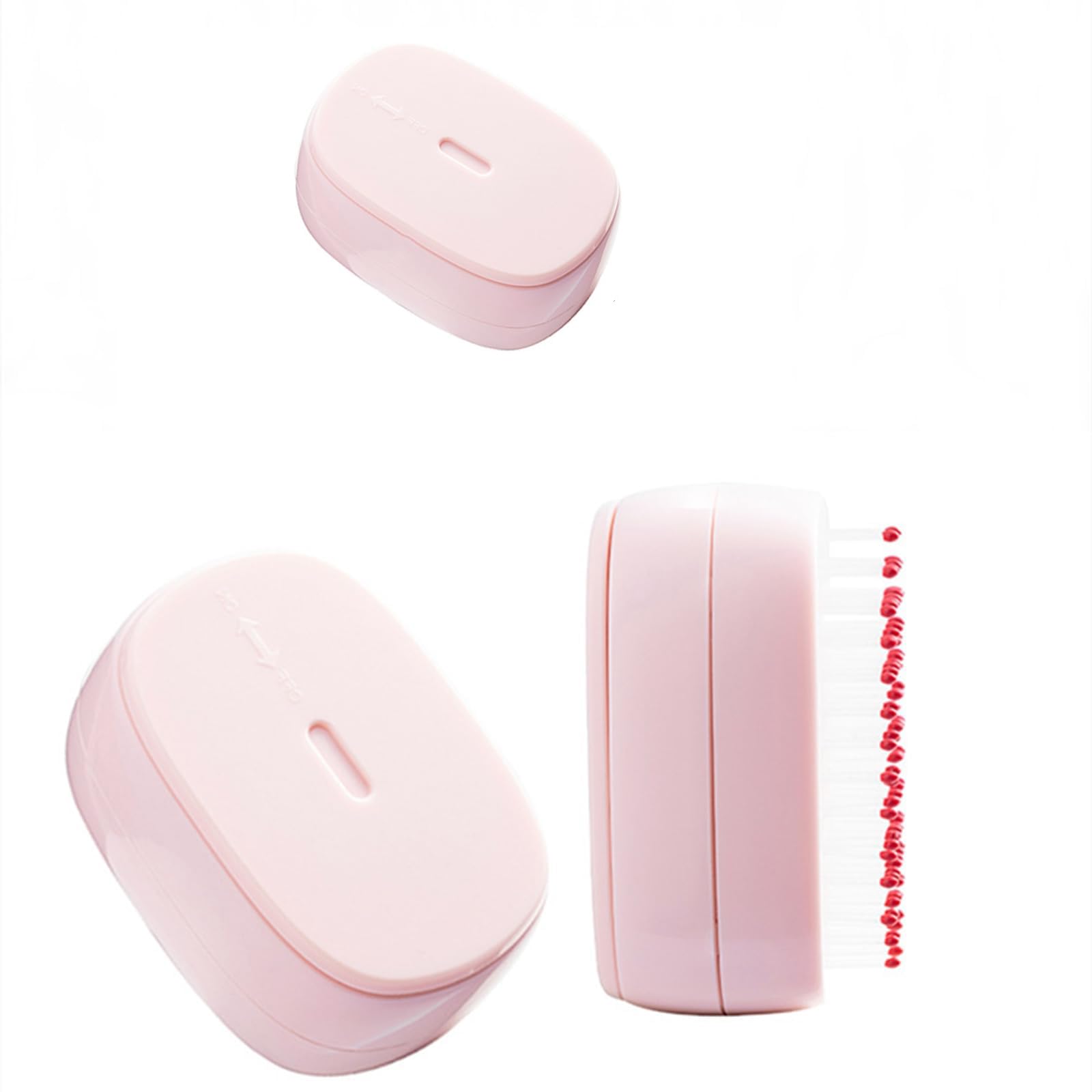 Excefore Detangler Hair Brush, 2 Pack Compact Hair Brush, Mini Hair Brush for Detangling, Scalp Brush for Hair Care, Convenient Hairbrush for Women & Men, Scalp Massager, Pink