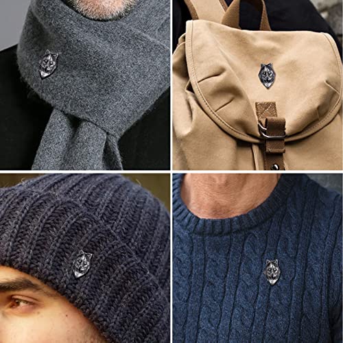 HAWSON Novelty Enamel Pins for Clothing Backpack Decoration Gift, Funny Laple Pin for Teen Boy and Girl, Metal Brooch Suit Stud (Wolf Head)2