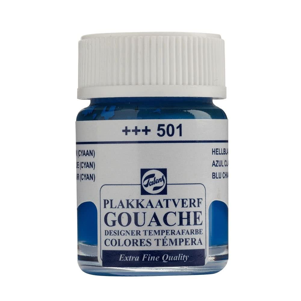 Talens Azure Extra Fine Gouache Jar, 16 Ml, Lt Blue Cyan