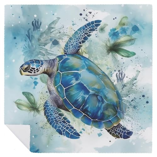 Servilletas de Tela Cuadradas Azul Floral Pack x4 miniatura 6