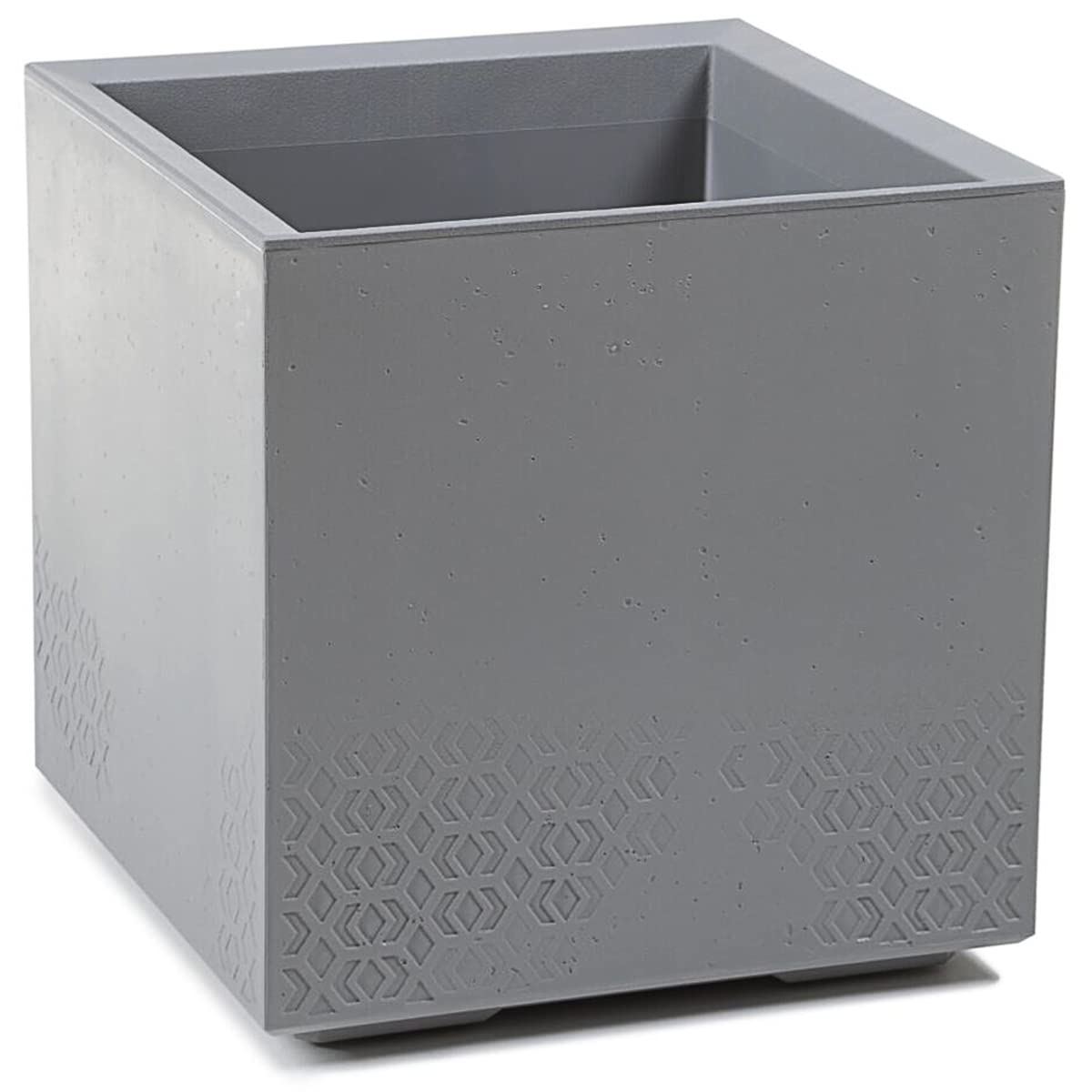 Ondis24 Macetero con aspecto de hormigón, con ruedas de plástico, 100% reciclado (40 cm, gris claro)