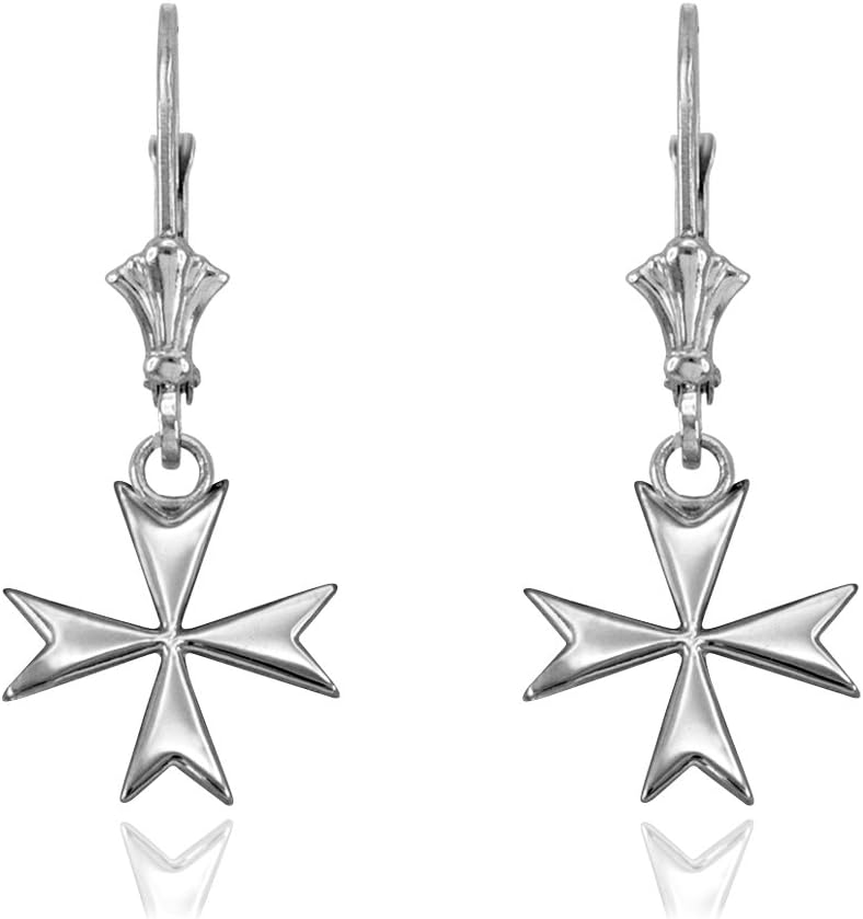 Sterling Silver Maltese Cross Earrings