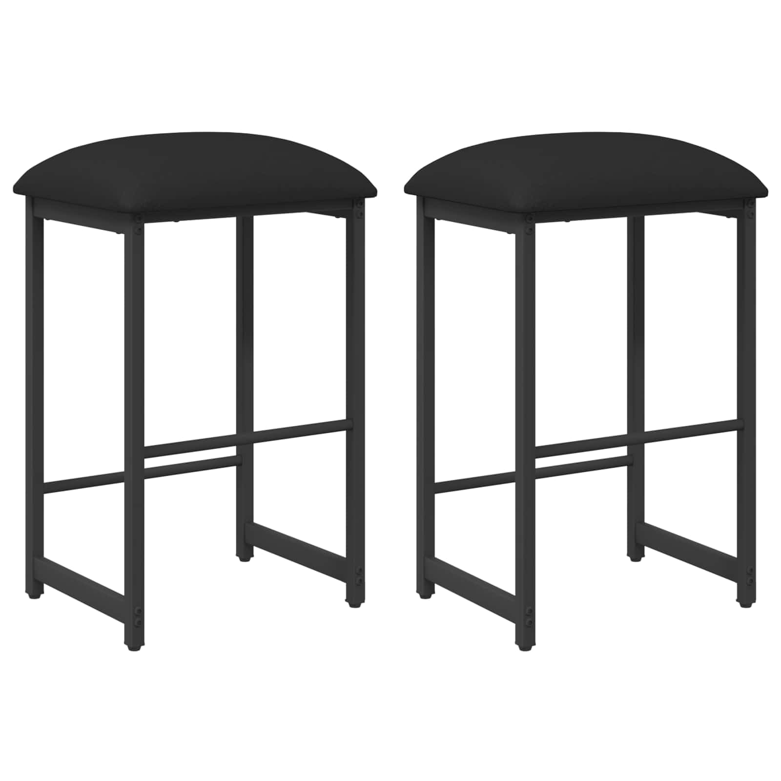 Taburete de Bar 2 uds Negro 40 x 32 x 64 cm