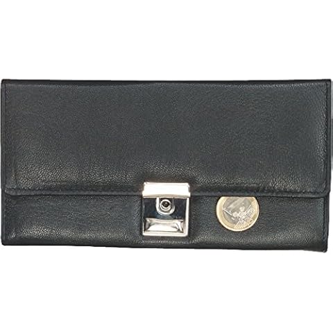 Alassio 42080 Waiter's Wallet with Metal Chain and Carabiner Nappa Leather Approx. 18.5 x 9.5 x 3 cm Black Cover