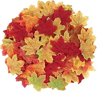 YANGTE 500Pcs Artificial Maple Leaves Autumn Colors - Mixed Fall Colored Leaf Great Autumn Table Scatters for Weddings, Events, Art Scrapbooking and Decorations (10 Colors)