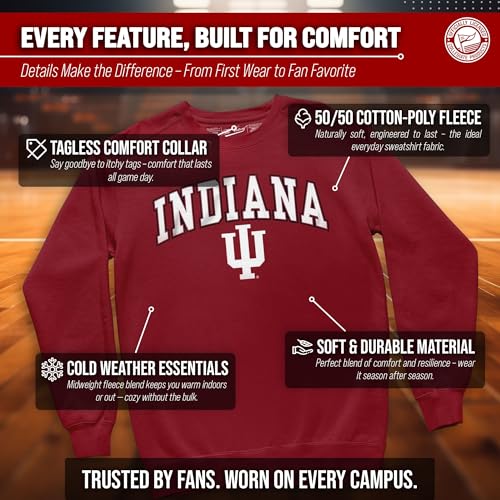 Image of NCAA College Sweatshirt Fleece Crewneck Pullover for Men and Women | Officially licensed NCAA college gameday crewneck pullover - 9 oz fleece lined sweatshirt with arch and logo design