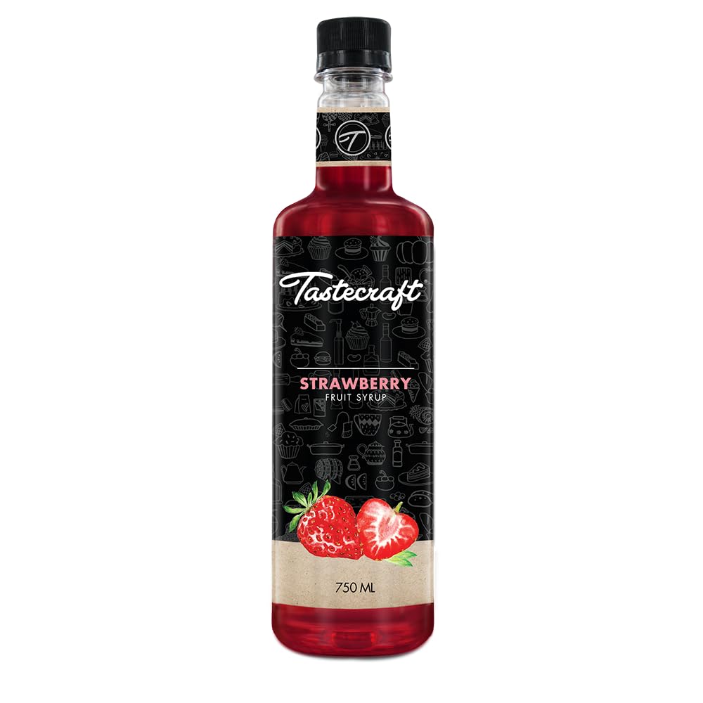 Tastecraft Strawbery Fruit Syrup 750ml [Exotic Ingredients, Naturally Infused, Authentic Taste]-image-47