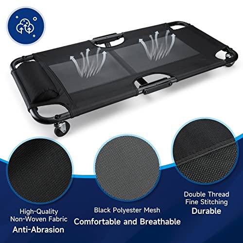 Workpro Foldable Mesh Creeper, 40-Inch Automotive Creeper With Padded Headrest And 4 Caster Wheels, 350 Lbs Capacity Rolling Garage Creeper, Black #TOP3