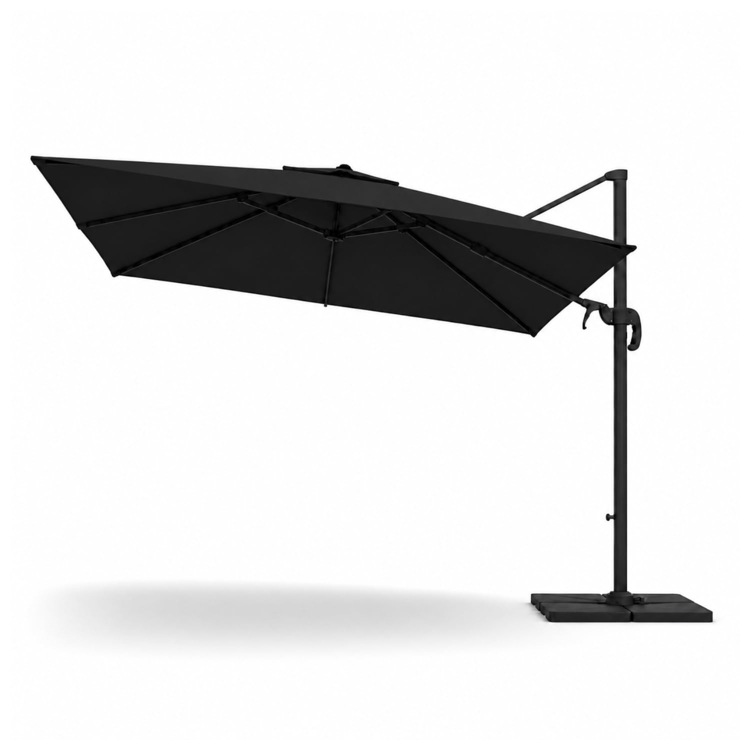 Ombrellone 3x4 M Giardino Braccio Retrattile Per Esterni Piscina Gazebo Terrazze Bar Hotel In Acciaio Inossidabile Braccio Rotabile 360° Telo 180 g/m2 Impermeabile Resistente Ai Raggi UV Nero