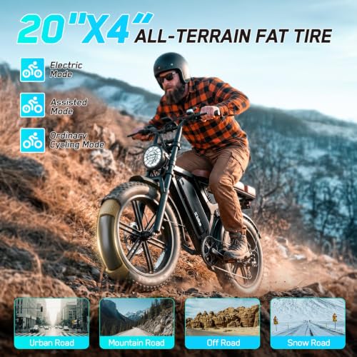 Image of Electric Bike for Adults, 48V 15 Ah Battery, 2000W Peak Motor, 28MPH