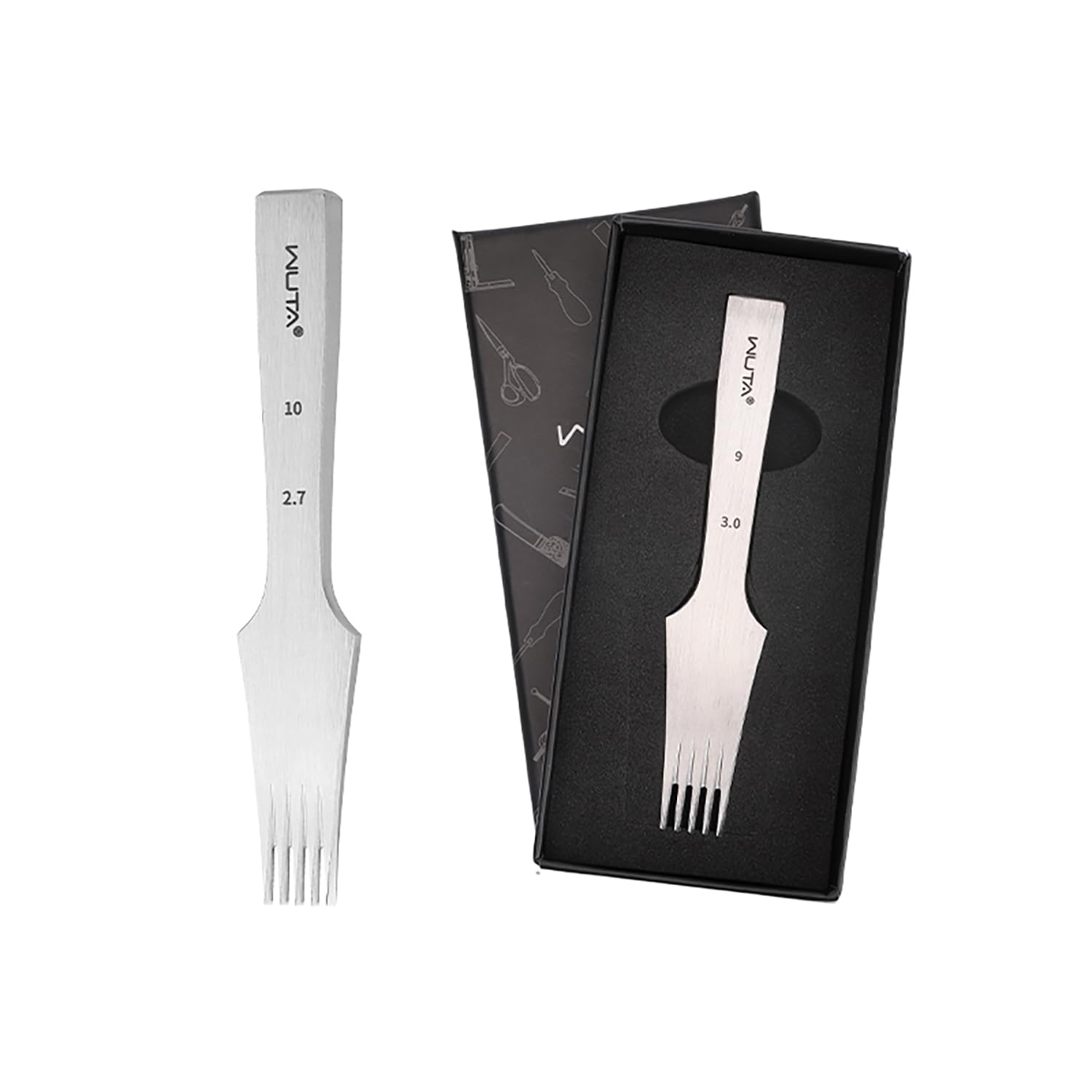 WUTA Leather Chisel All-Polished Die-Steel Puncher French Style Pricking Iron Sharp Leather Punching Tool Kits