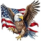 American Flag Eagle Car Stickers 2-Pack Patriotic Waterproof Stickers for Windows Cars Motorcycles Laptops Helmets A041