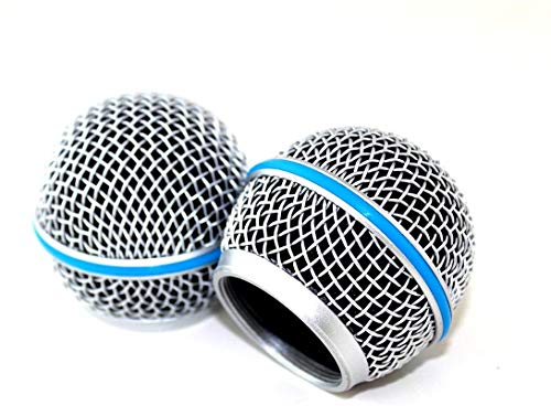 GUGELIVES Replacement Blue Steel Mesh Microphone Grill Head for Shure Sm58 Wireless Microphone and Wired Mics, Beta 58 a Shure Sv100 Wireless Mics Pgx24/slx24/sm58 - Thumbnail 2