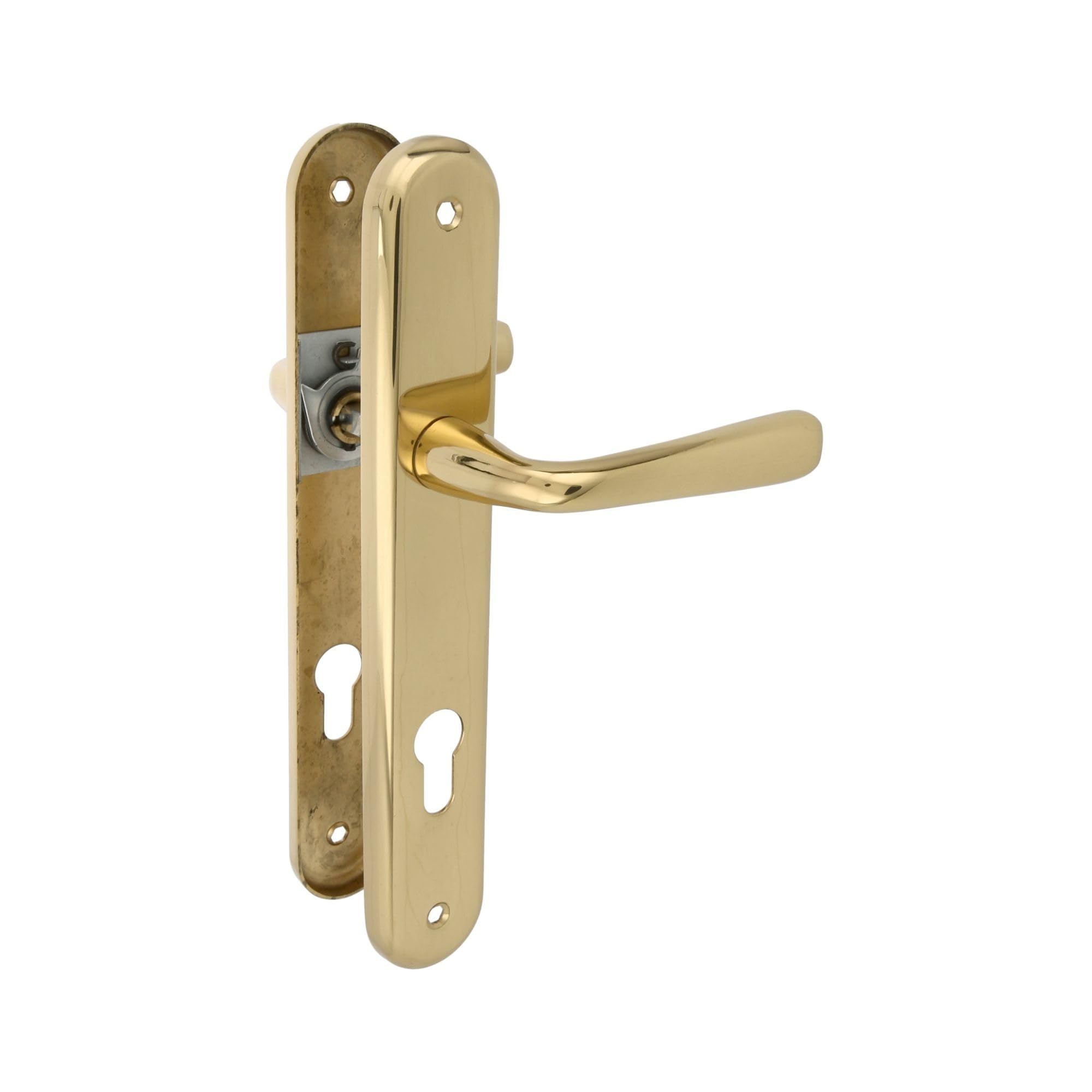 Amig - Jeu de poignées de porte en laiton - Modèle 252PB85-250X40 LAITON POLI - Dimensions : 250 X 40 mm - Carré de 8 mm - Résistant à la corrosion - Visserie incluse - Finition : POLI