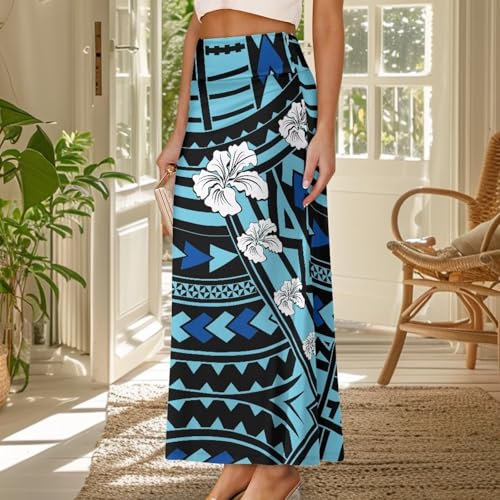 Women’s Bohemian Skirts High Waist Skirt with Zipper Lightweight Soft Long Maxi Skirts Summer Fashion2