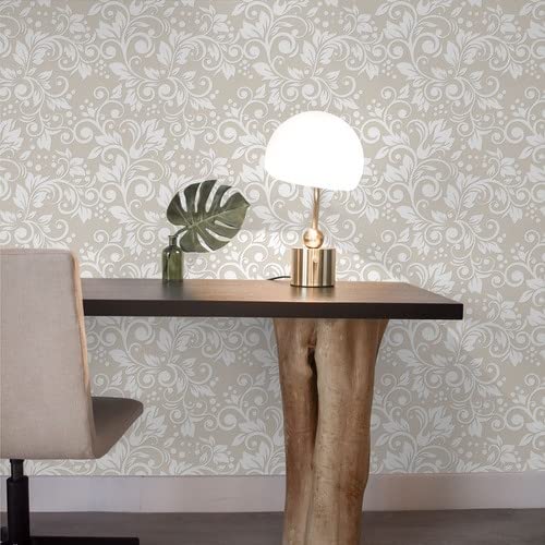 Papel De Parede Floral Flor Provençal Tons Bege Quarto Sala