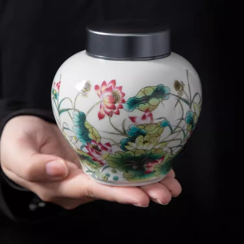 Pojemniki na herbatę na herbatę luzem Retro ceramiczny słoik na herbatę, małe, czarne, zielone pojemniki do przechowywania w gospodarstwie domowym, luzem