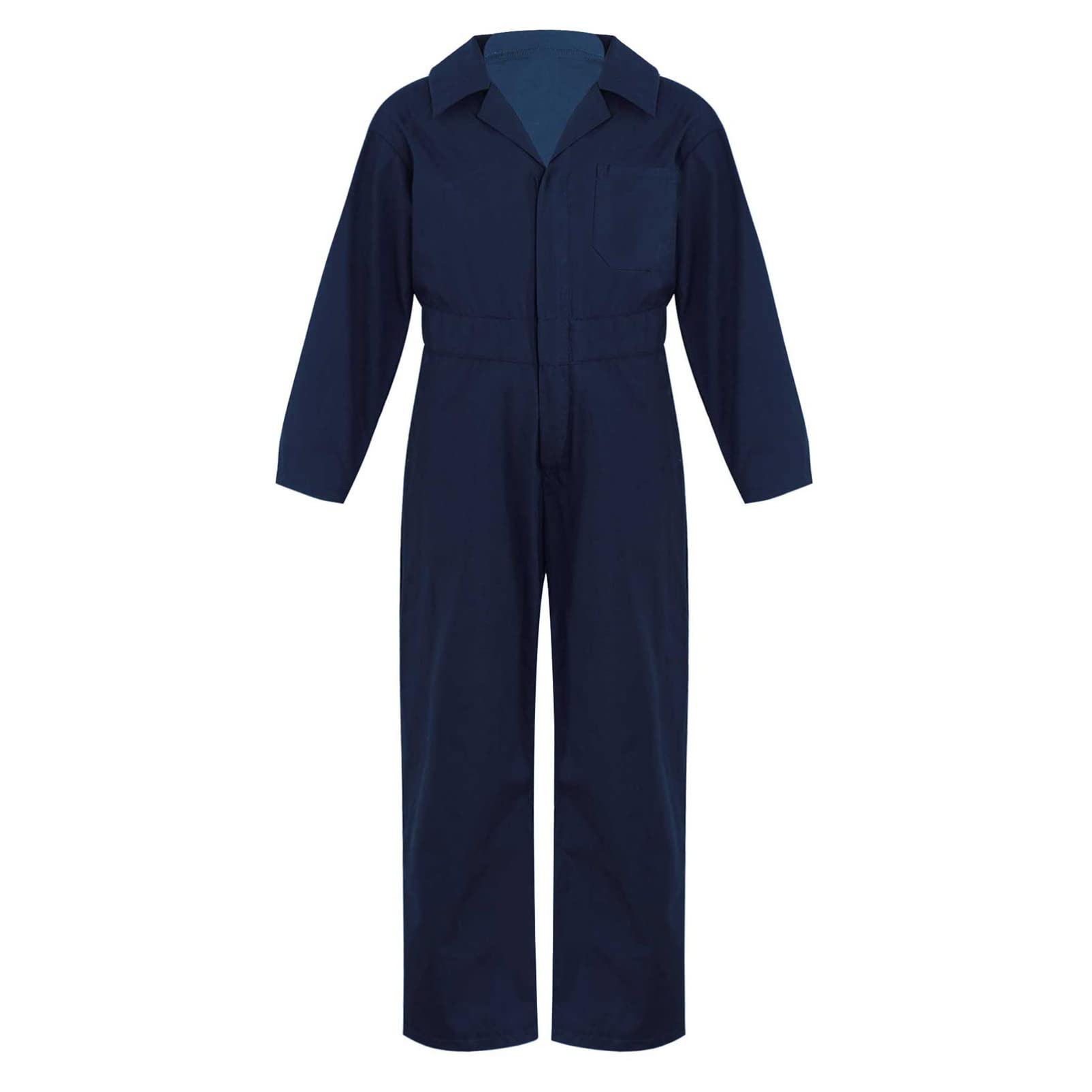 Alvivi Salopette à Manches Longues Enfant Garçon Fille Combinaison De Travail Jumpsuit Salopette Décontracté 5-16 Ans Bleu Foncé A 11-12 ans