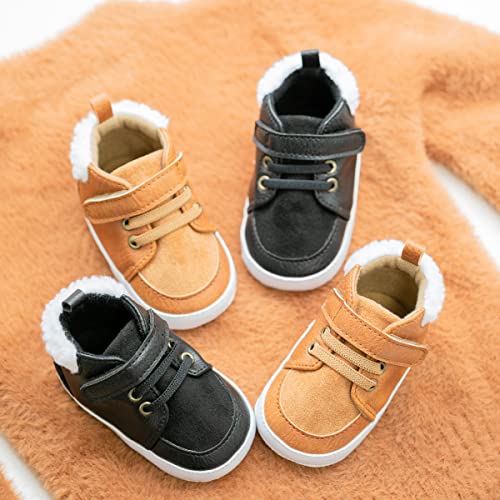Image of CENCIRILY Baby Boys Girls High Top Sneakers Soft Soles Anti Skid Infant Ankle Shoes Toddler Prewalker First Walking Crib Shoes