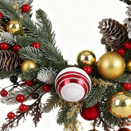 Corona para puerta principal, ventana y chimenea: ornamento navideño para interior y exterior 8