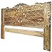 SMARTCAREWOOD Hand Carved Wooden Bed Headboard Mango Wood Morocco Headboard King Size Vintage Wall Art Natural Finish Rustic Headboard Home Decor for Living Room (King Size- 72x48x1.5 -inches)