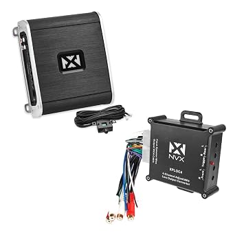 NVX VAD10001 2000W Monoblock Amplifier & NVX XPLOC4 600W Adjustable Line Output Converter Bundle | Complete High-Power Audio Solution for Car, Truck, Marine, UTV, and Motorcycle